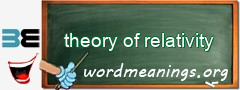 WordMeaning blackboard for theory of relativity